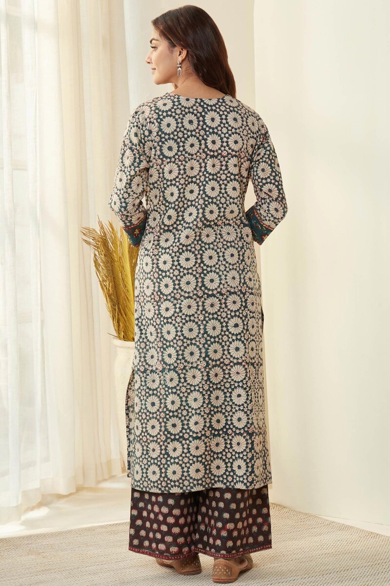 Bagru Hand Block-Printed Straight Cotton Kurta