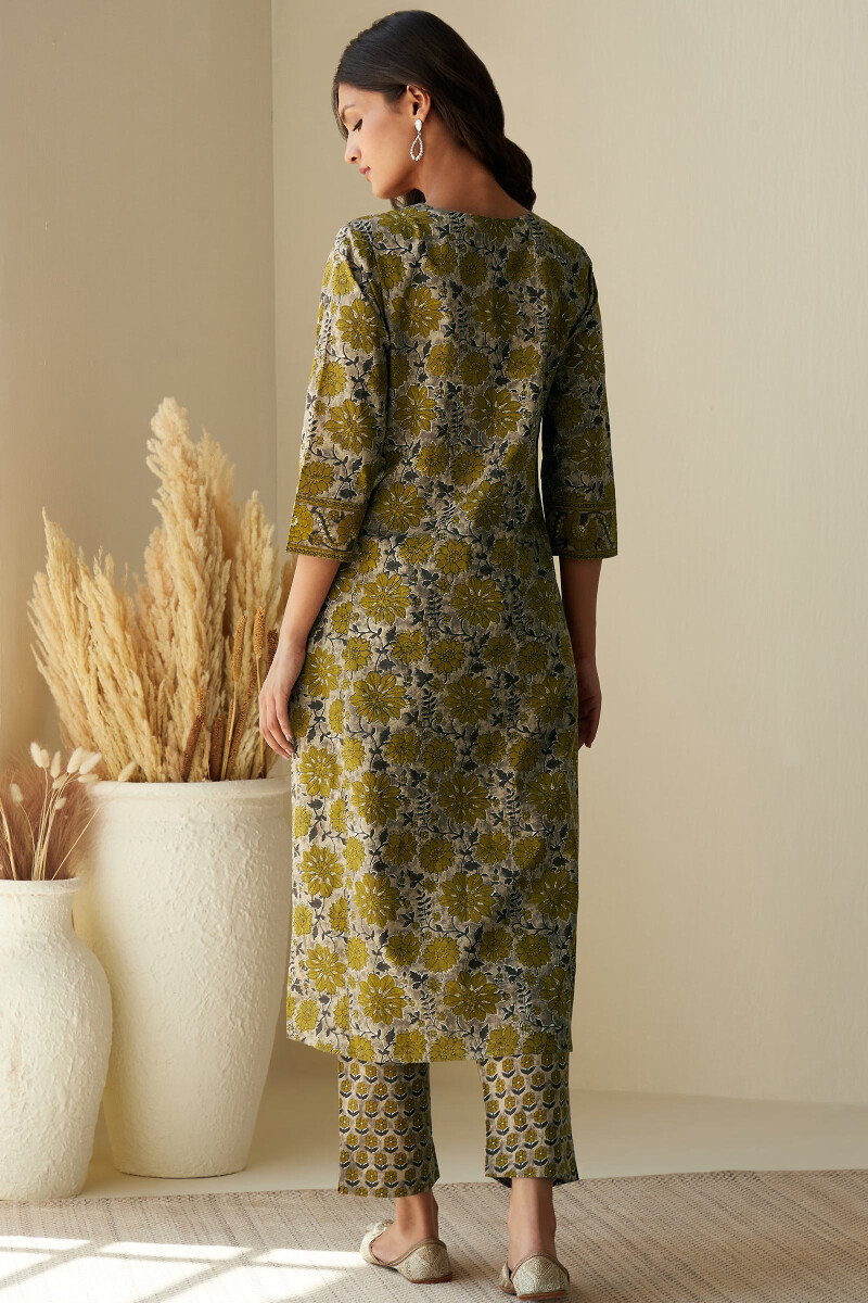 Bagru Hand Printed Straight Cotton Kurta