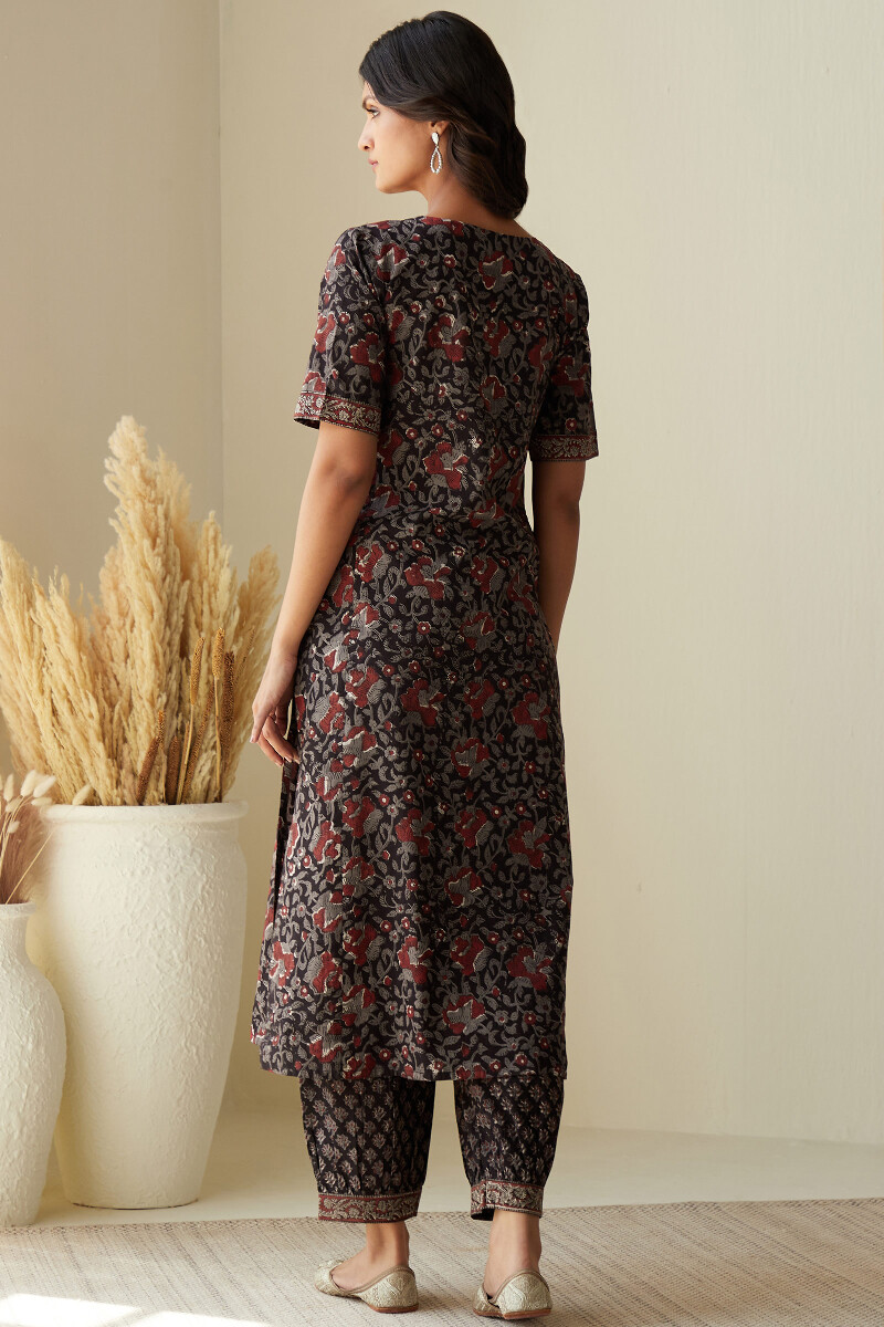 Bagru Hand Block-Printed Straight Cotton Kurta