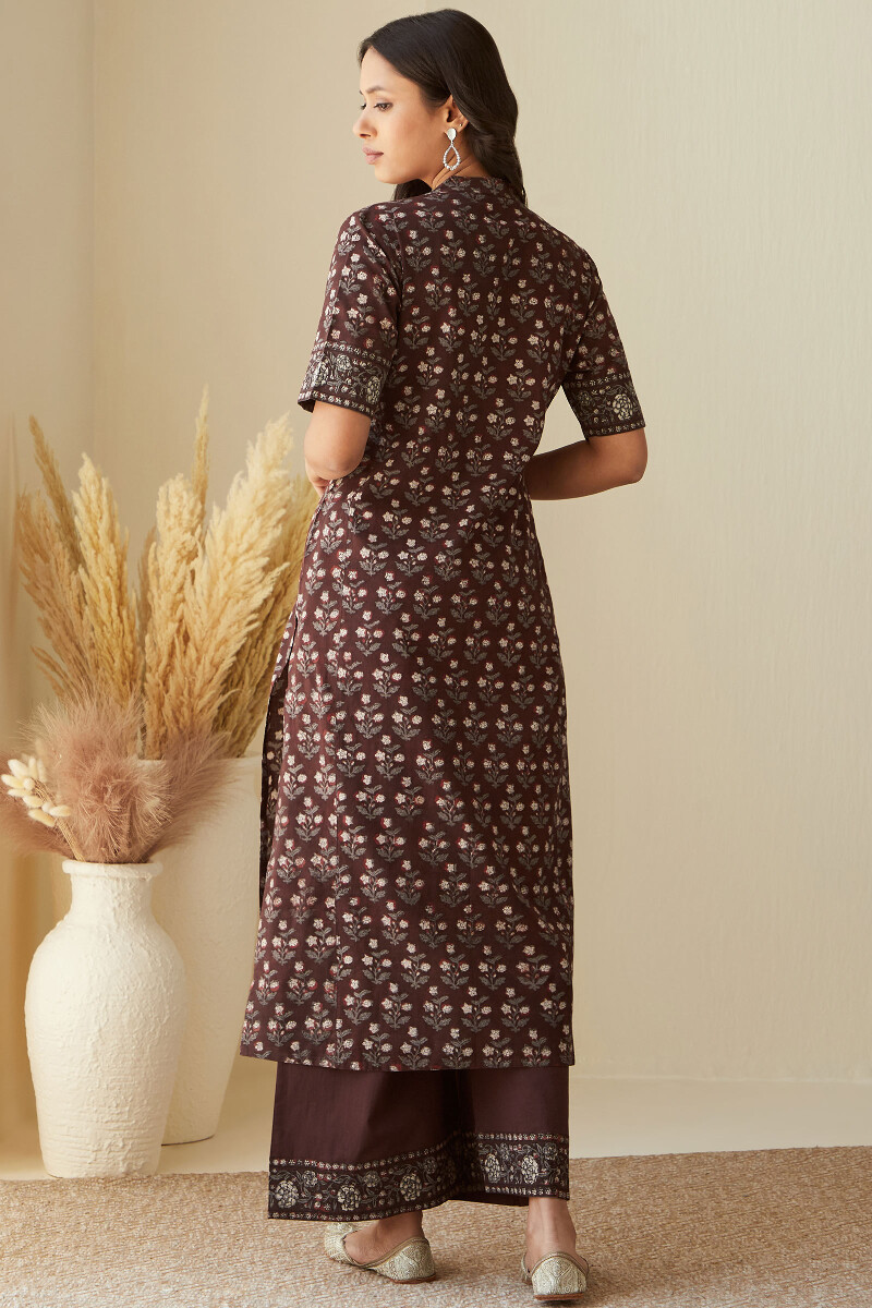 Bagru Hand Block-Printed Straight Cotton Kurta