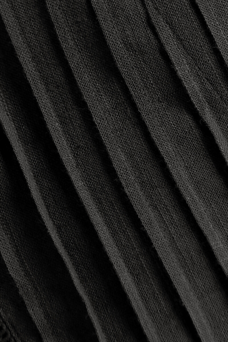 Black Handcrafted Straight Gauze Slub Kurta