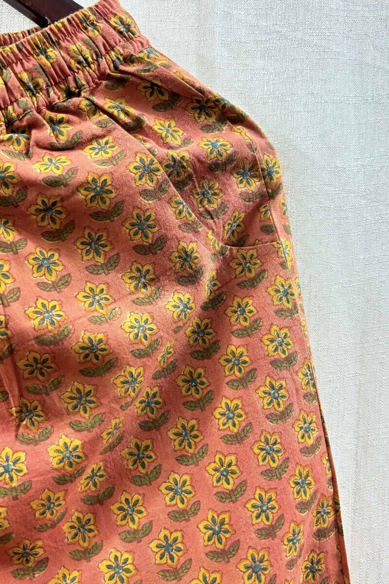 Pink Block-Printed Loungewear Set