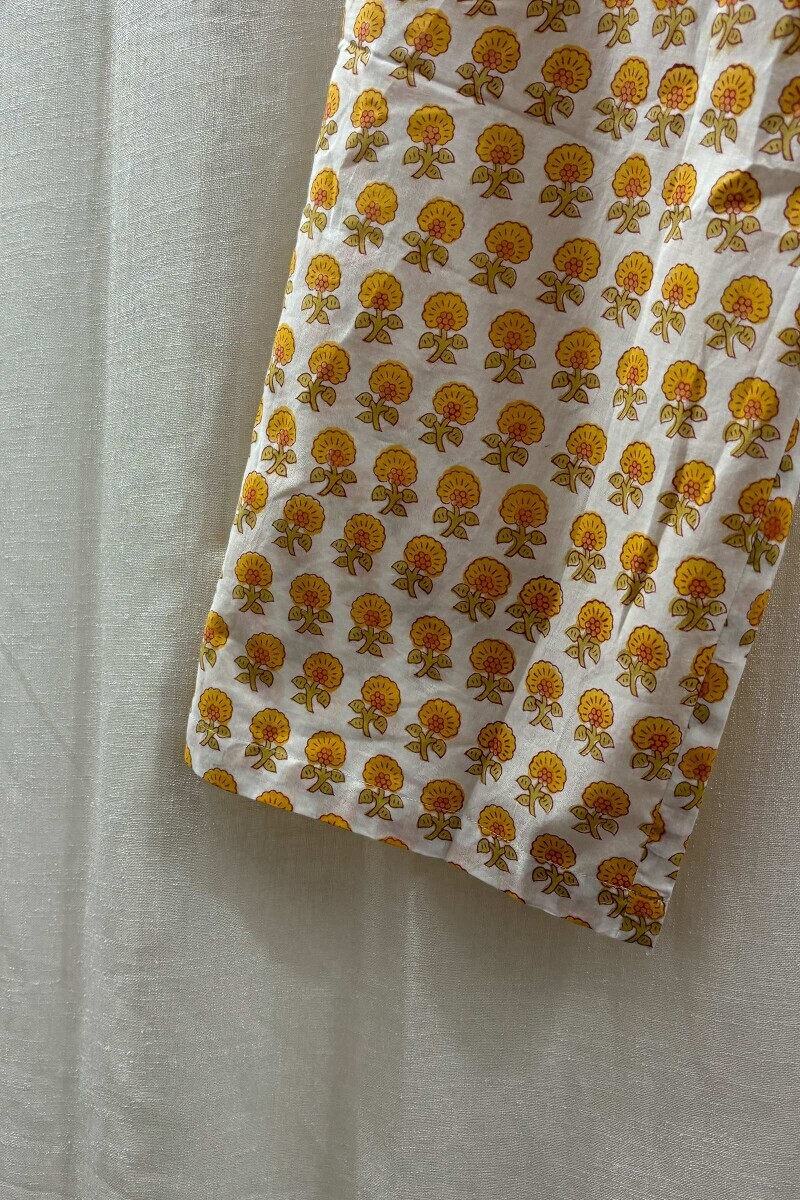 White Hand Screen-Printed Loungewear Set