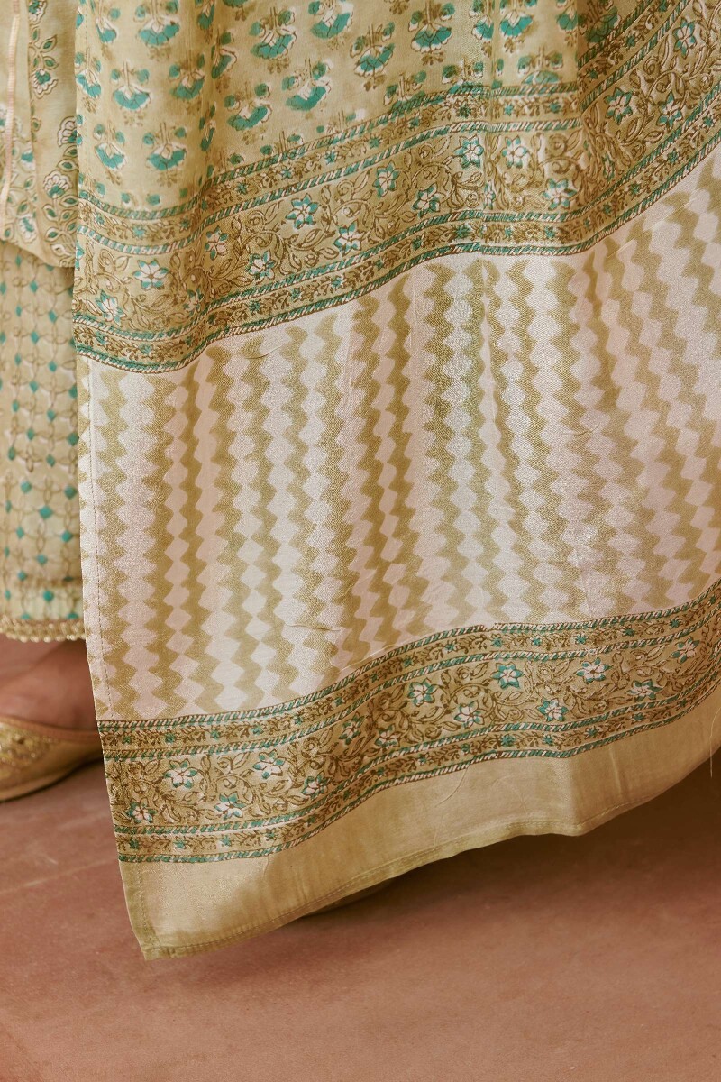 Green Hand Block-Printed Modal Dupatta