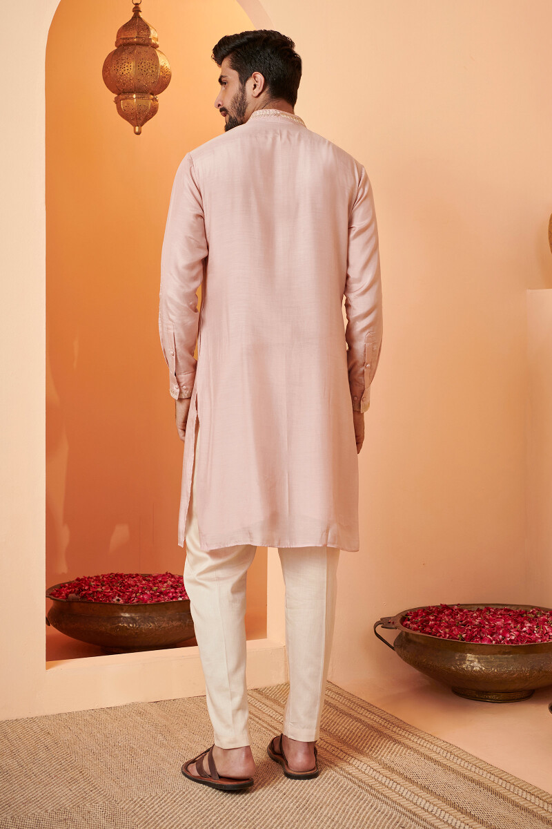 Pink Handcrafted Modal Kurta