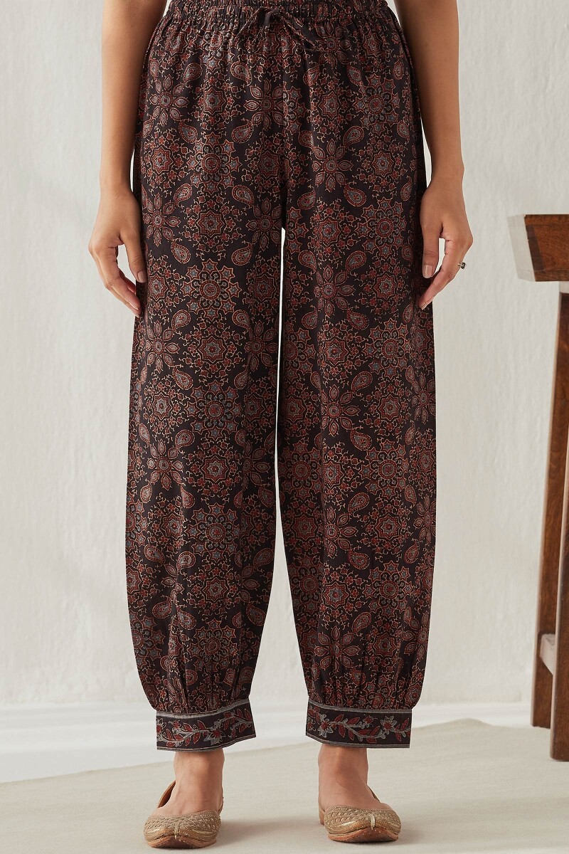 Ajrak Hand Block Printed Cotton Izhaar Pants