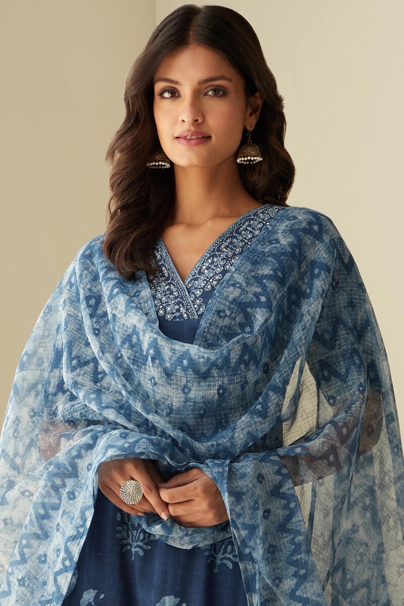 Akola Hand Block-Printed Kota Dupatta