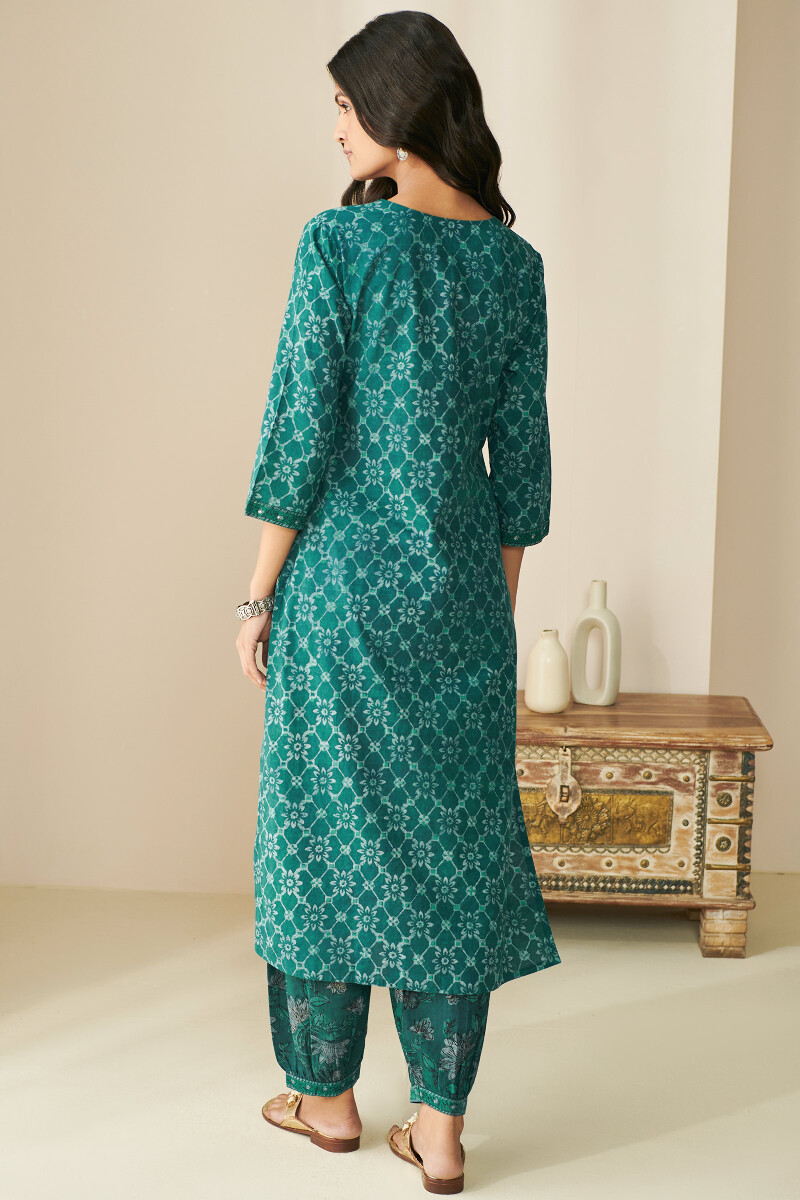 Akola Hand Block Printed Straight Cotton Kurta