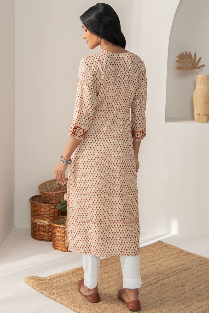 Bagru Hand Block Printed Straight Modal Kurta