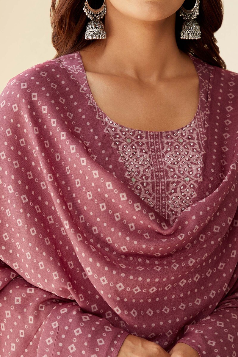 Pink Printed Modal Dupatta