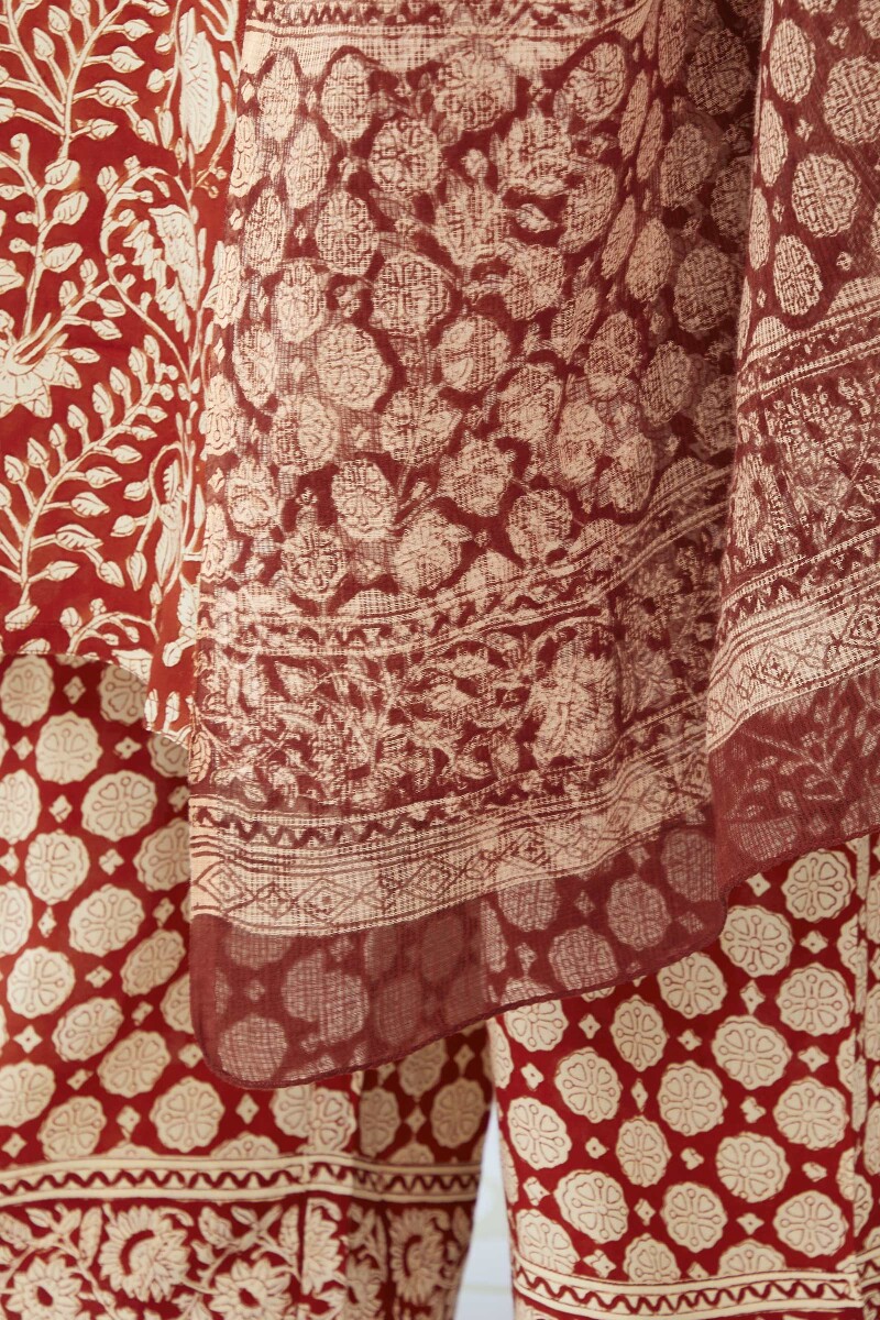 Bagru Hand Block-Printed Kota Dupatta