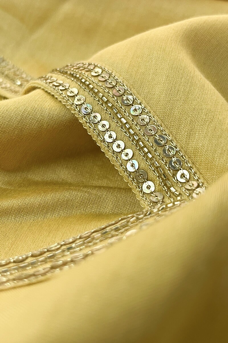 Yellow Handcrafted Straight Chanderi Kurta