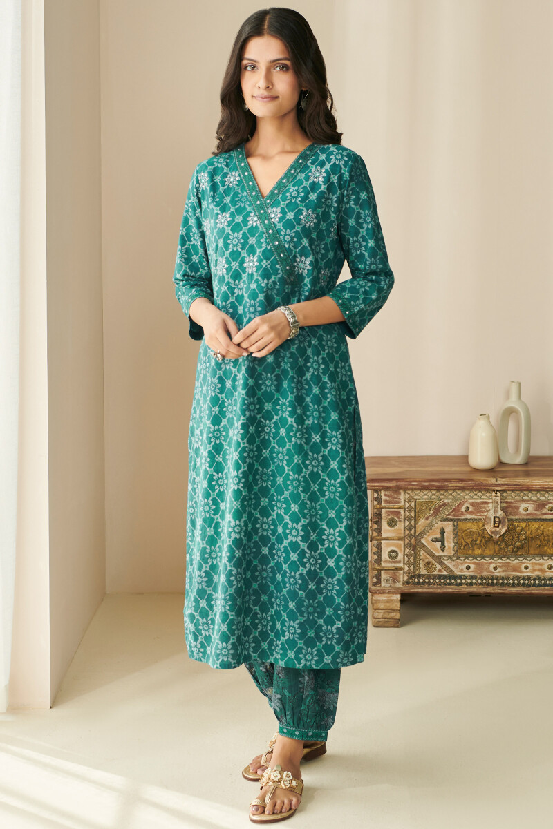 Akola Hand Block Printed Straight Cotton Kurta