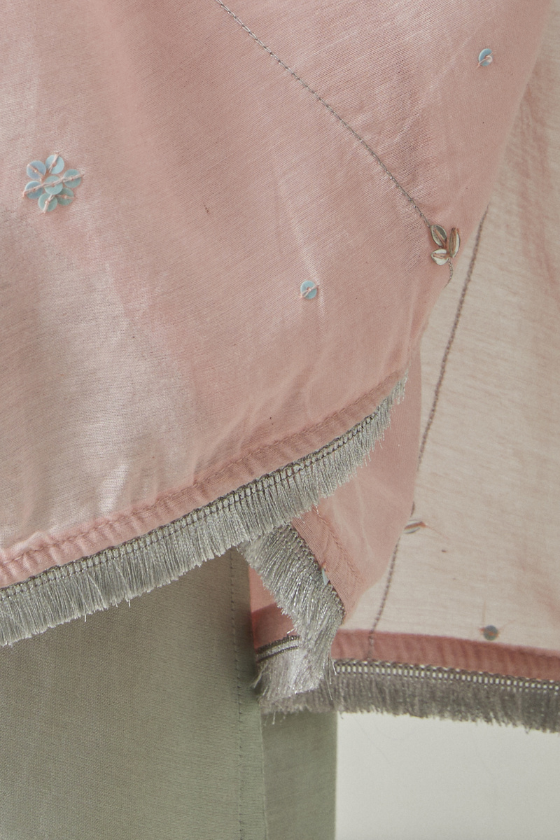 Pink Handcrafted Cotton Silk Dupatta