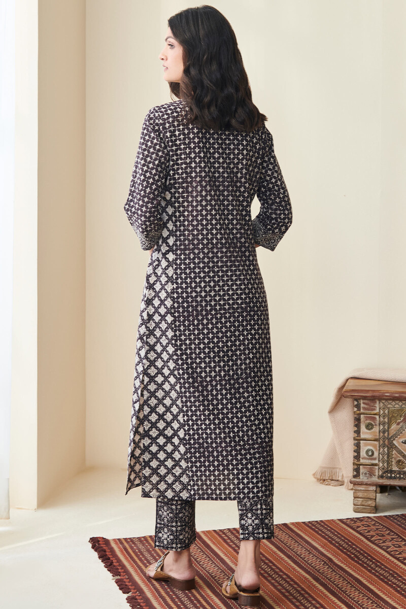 Bagru Hand Block Printed Straight Cotton Kurta