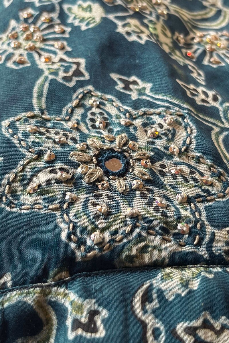 Indigo Hand Block Printed Straight Modal Kurta