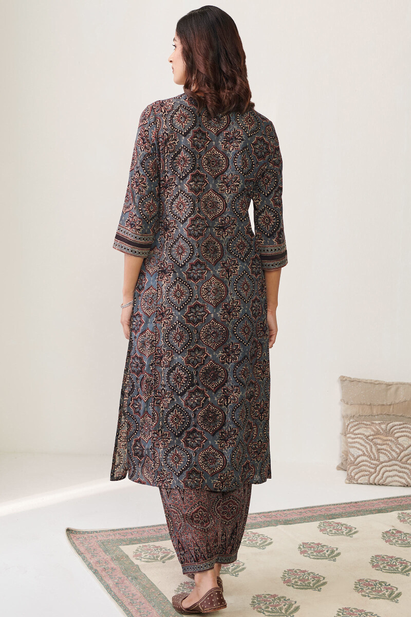 Ajrak Hand Block Printed A-Line Cotton Kurta