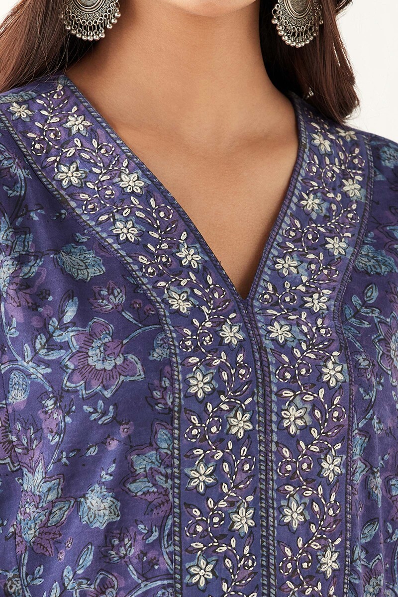 Akola Hand Block Printed Straight Cotton Kurta