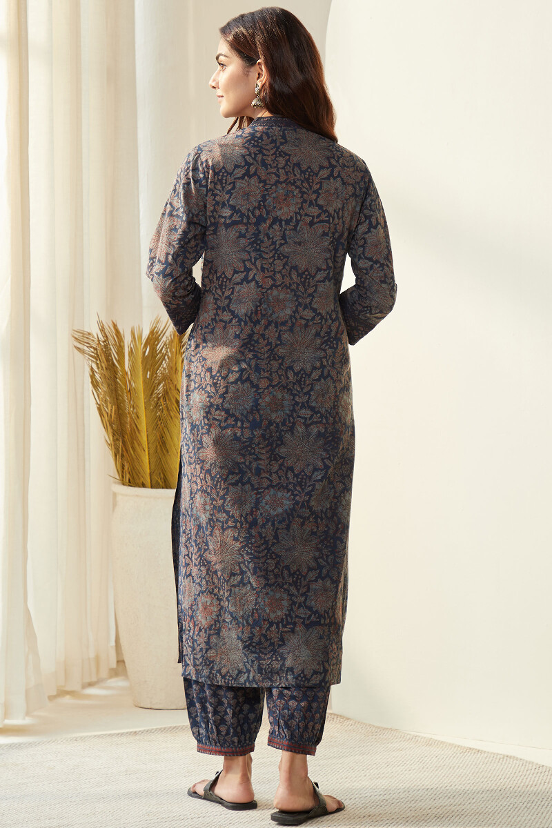 Akola Hand Block-Printed Straight Cotton Kurta