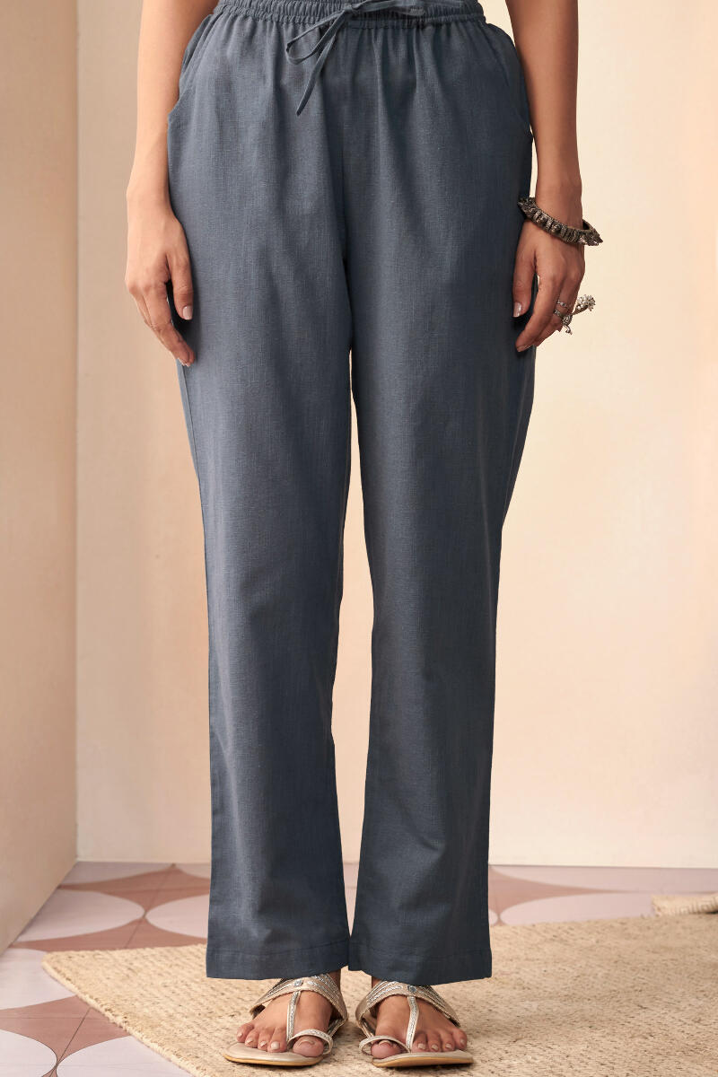 Blue Handcrafted Cotton Pants