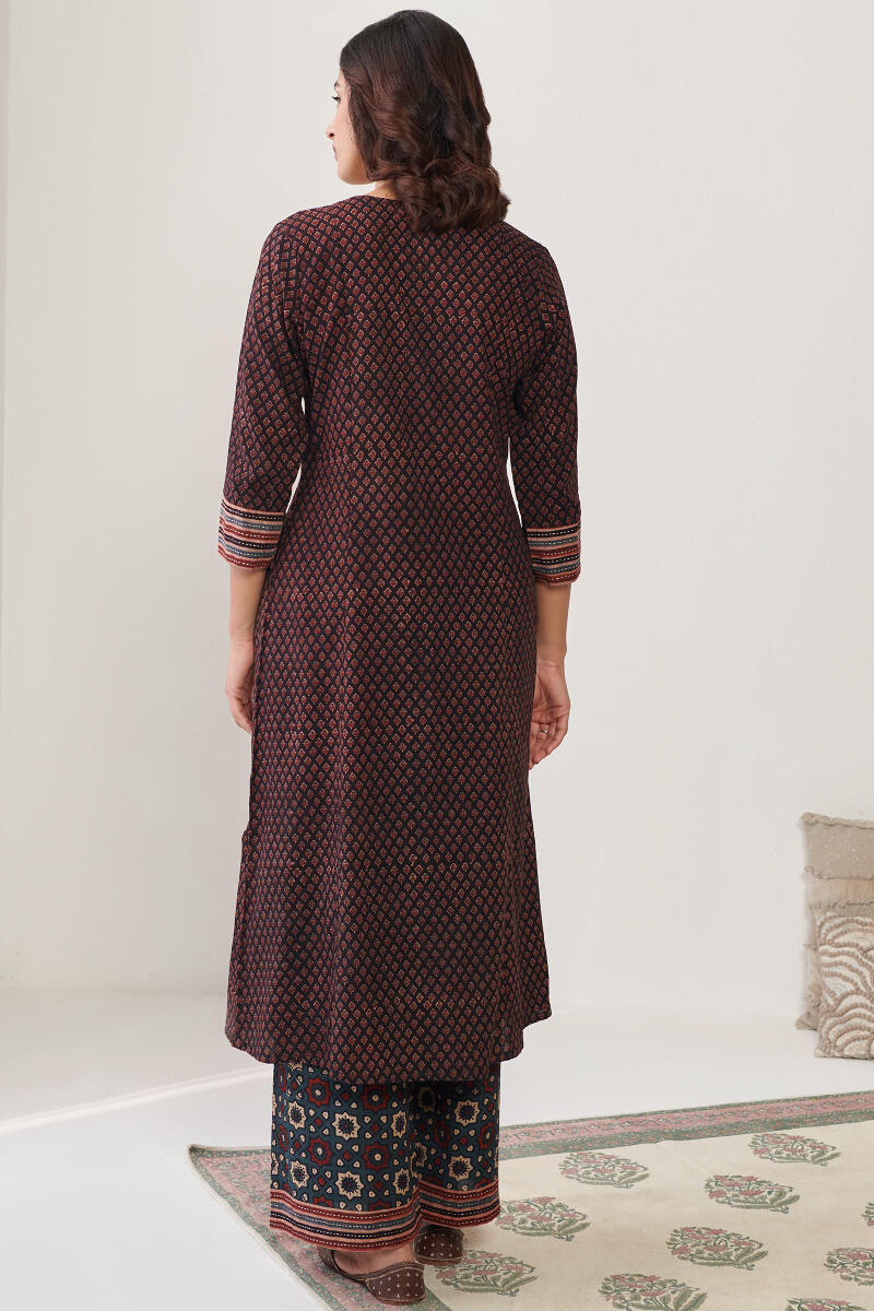 Ajrak Hand Block Printed A-Line Cotton Kurta