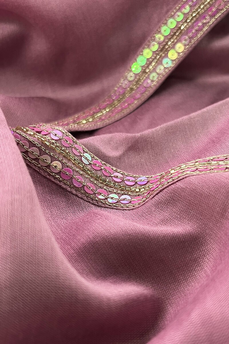 Lavender Handcrafted Straight Chanderi Kurta