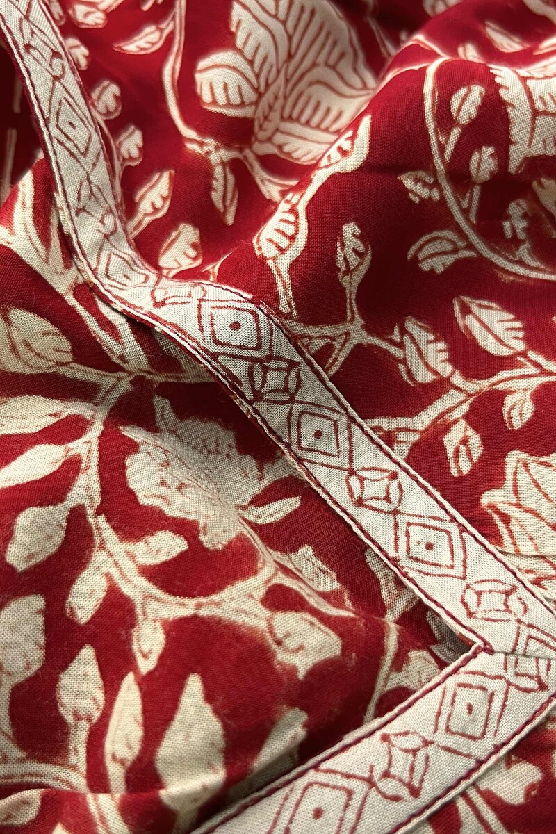 Bagru Hand Block-Printed Straight Viscose Kurta
