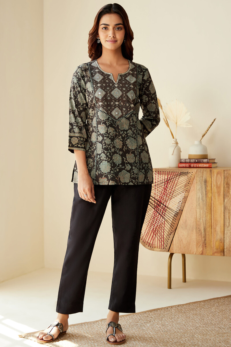 Akola Hand Block-Printed Cotton Top