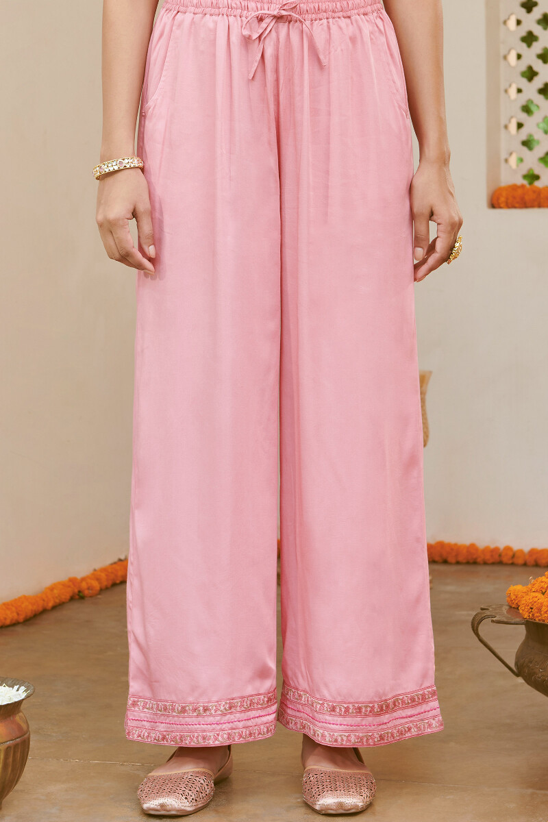 Pink Handcrafted Satin Farsi