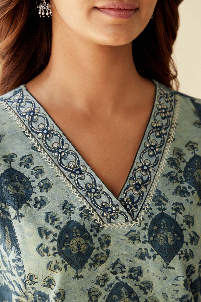 Akola Hand Block-Printed Cotton Top