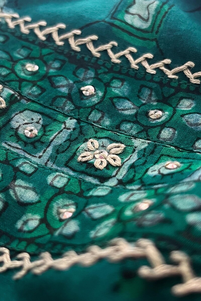 Akola Hand Block-Printed Straight Cotton Kurta