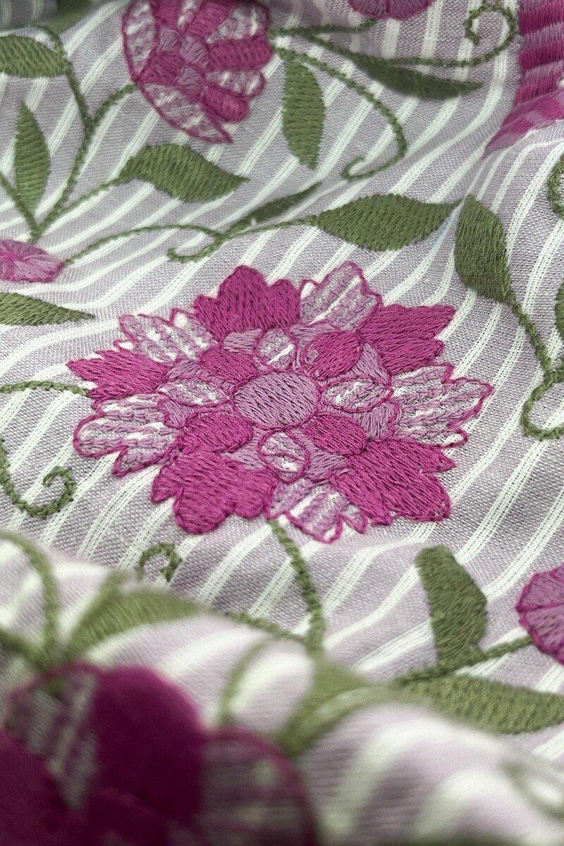 Purple Handcrafted Straight Cotton Kurta