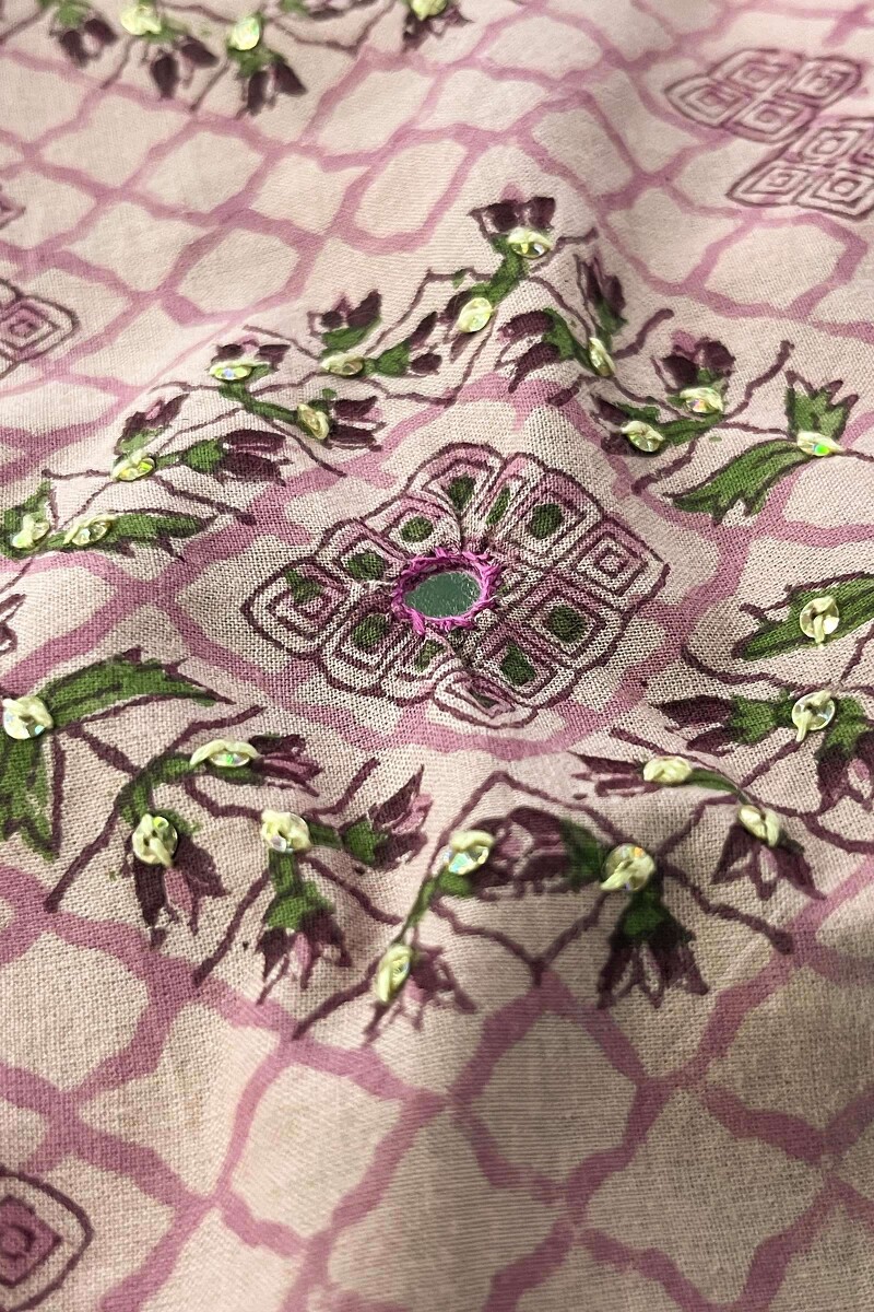 Pink Hand Block-Printed Straight Cotton Kurta