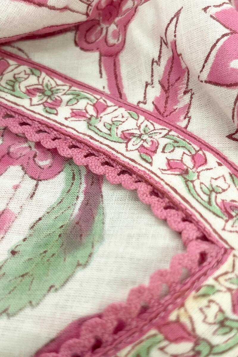 White Hand Block-Printed Straight Cotton Kurta