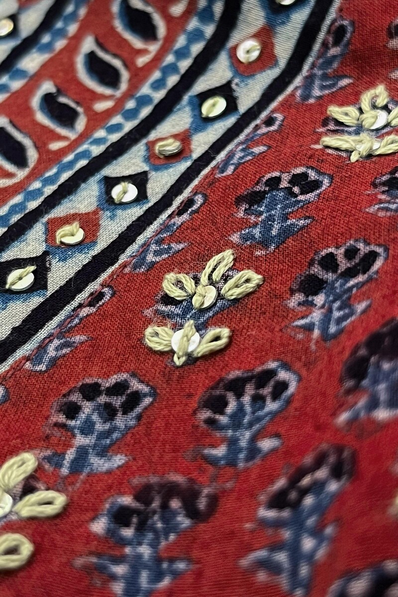 Ajrak Hand Block-Printed Straight Cotton Kurta