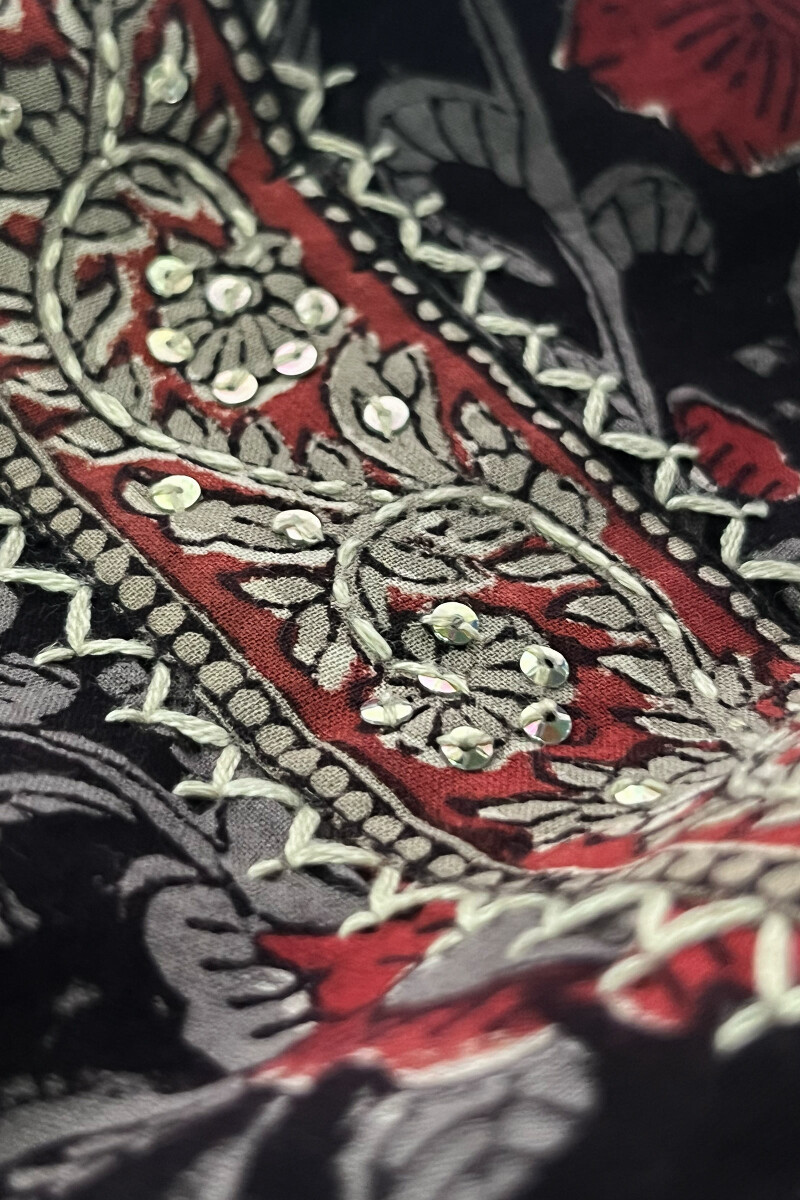 Bagru Hand Block-Printed Straight Cotton Kurta