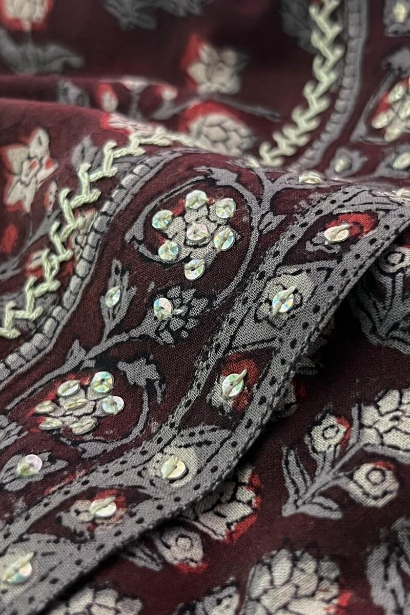 Bagru Hand Block-Printed Straight Cotton Kurta