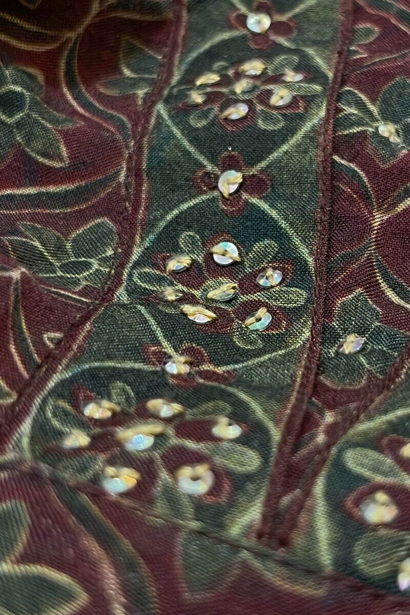 Maroon Printed Straight Viscose Kurta