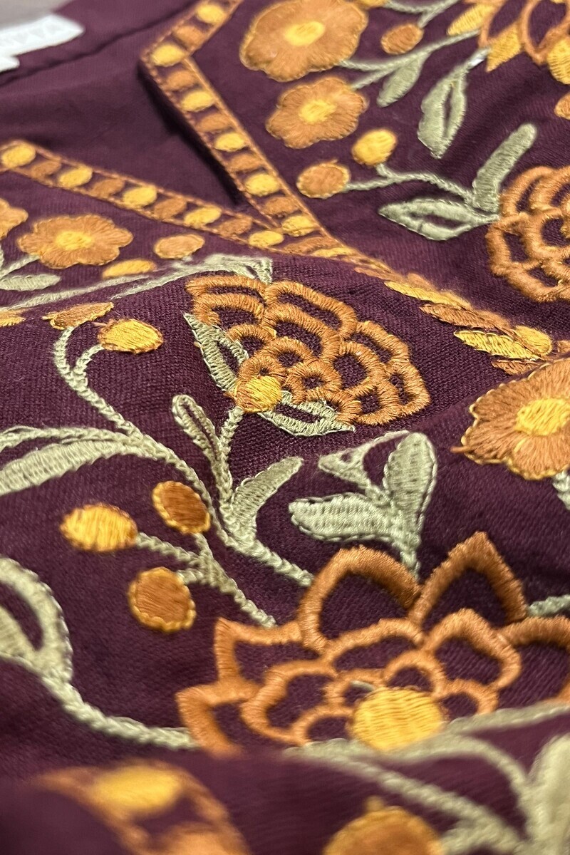 Plum Handcrafted Straight Cotton Flax Kurta