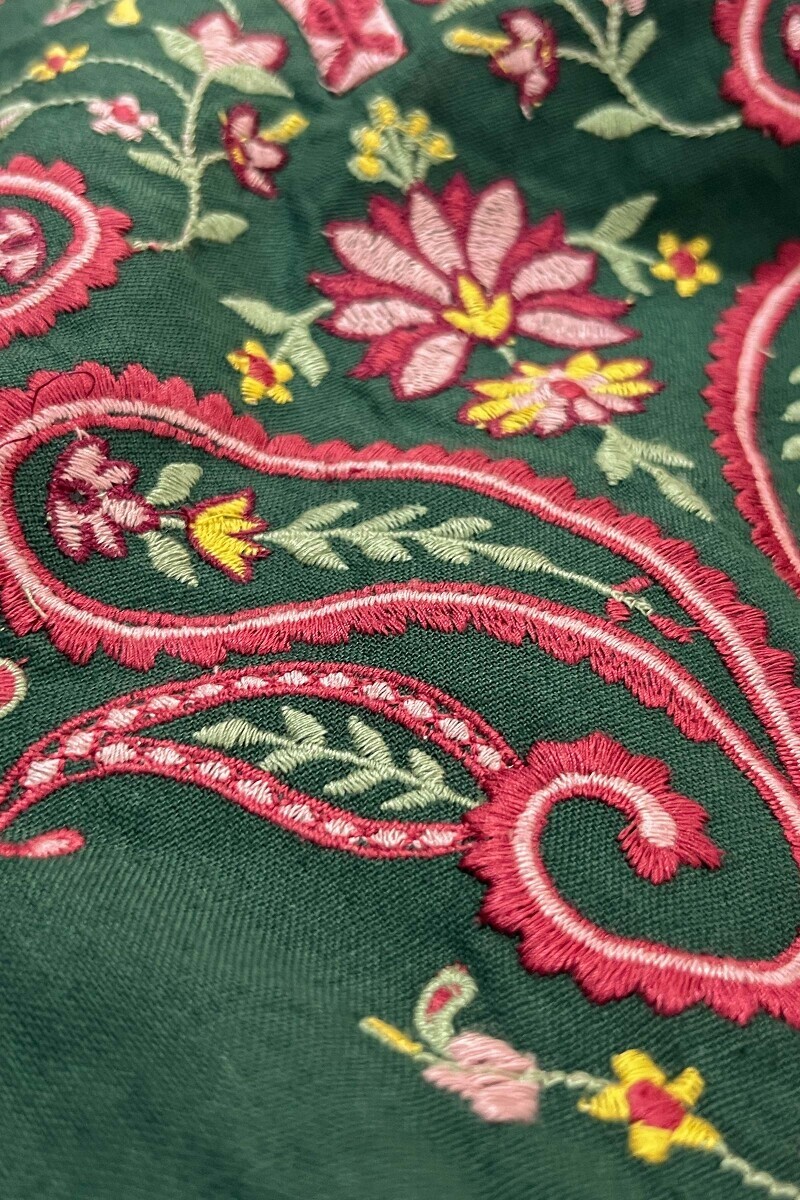Green Handcrafted Straight Cotton Flax Kurta
