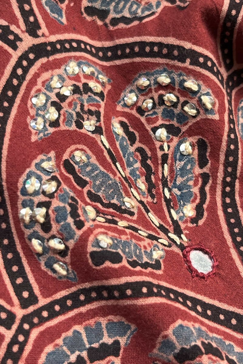 Ajrak Hand Block-Printed Straight Cotton Kurta