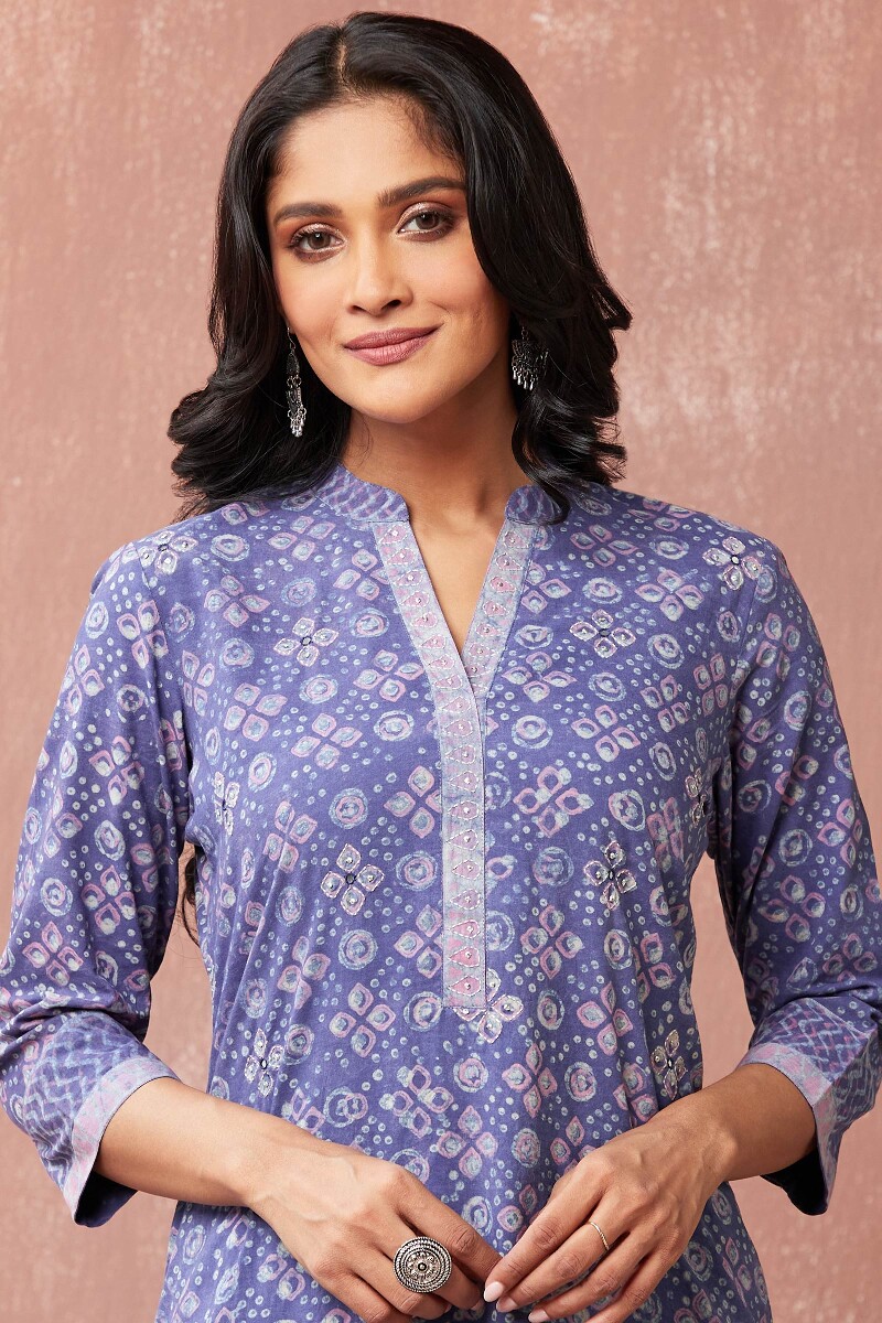 Akola Hand Block-Printed Straight Cotton Kurta