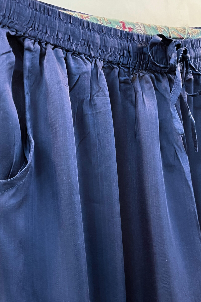 FG Specials: 1 of 1- Blue Handcrafted Velvet Kurta & Modal Pants - Size XS