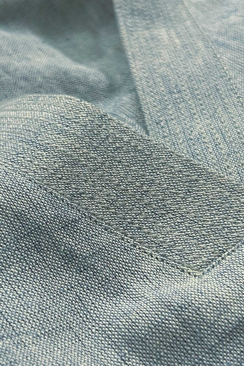 Blue Handcrafted Straight Cotton Flax Kurta