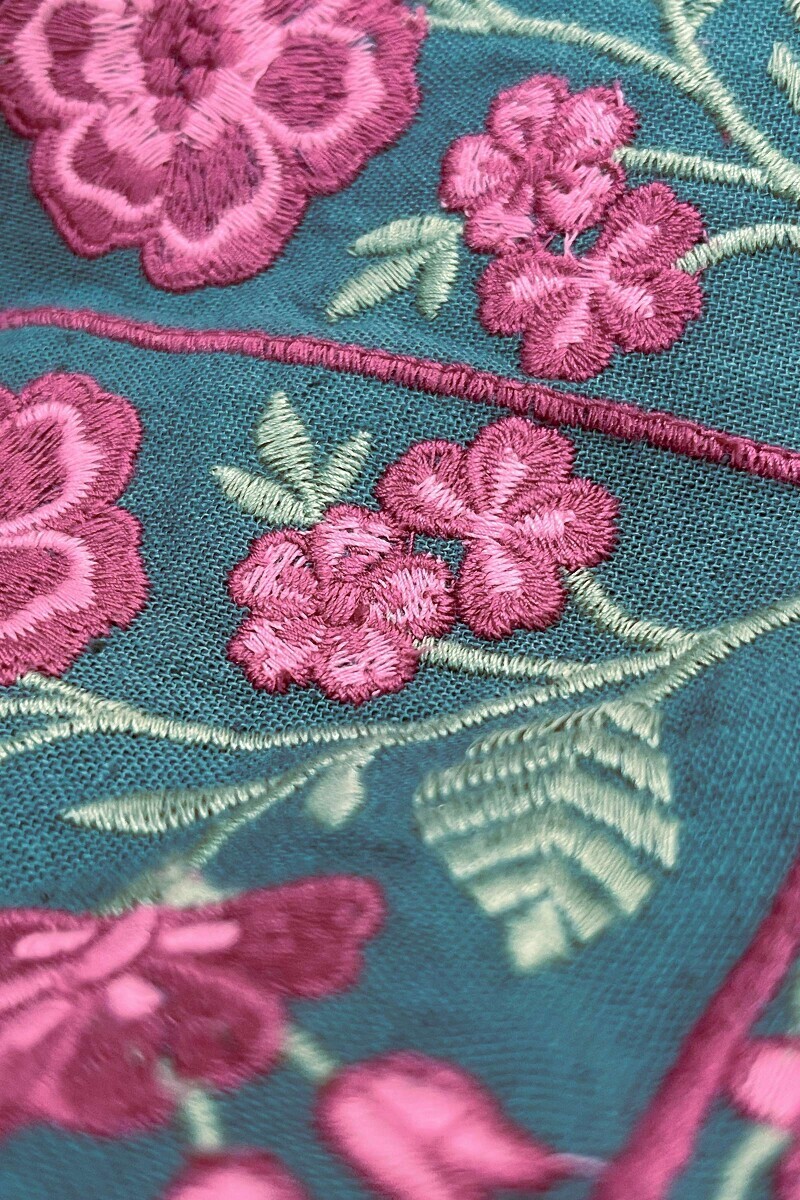 Teal Blue Handcrafted Straight Cotton Flax Kurta