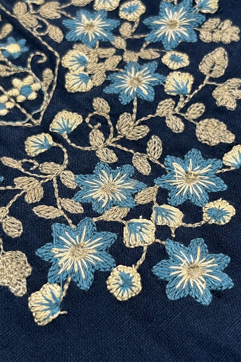 Blue Handcrafted Straight Cotton Kurta