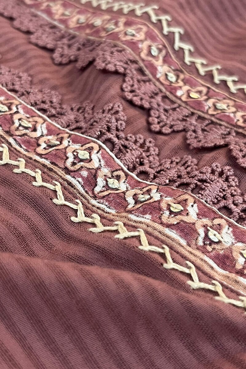 Mauve Handcrafted Straight Cotton Dobby Kurta