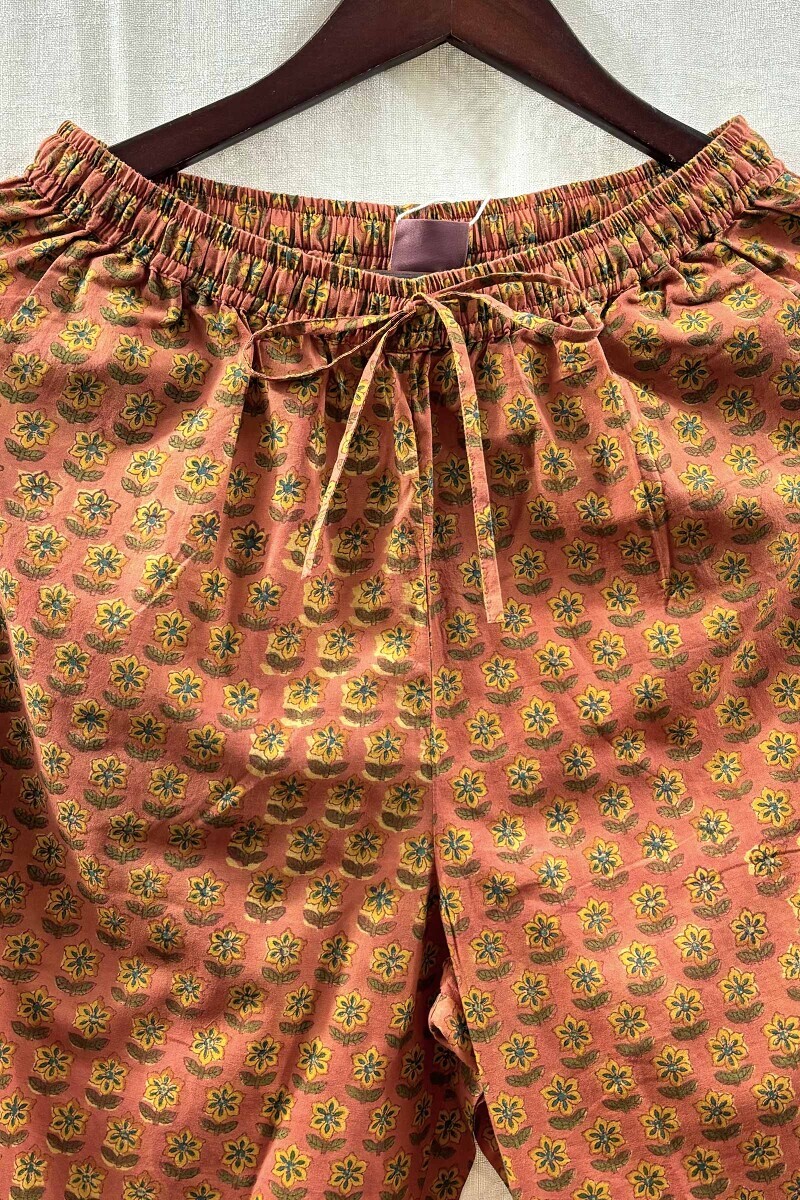 Pink Block-Printed Loungewear Set