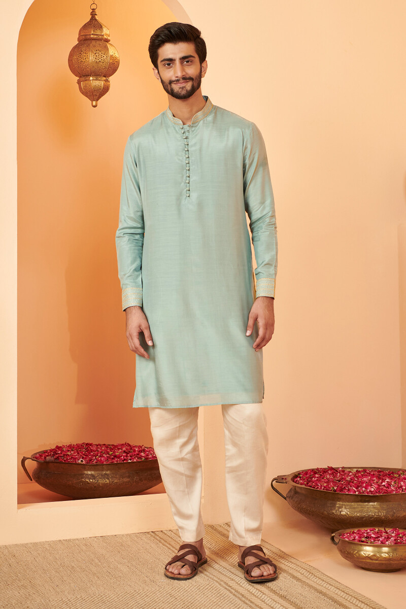 Blue Handcrafted Modal Kurta