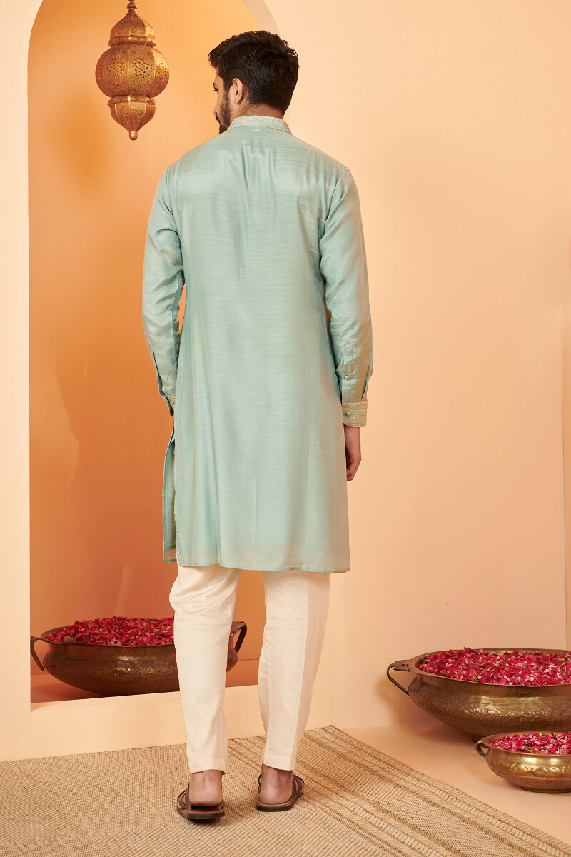 Blue Handcrafted Modal Kurta